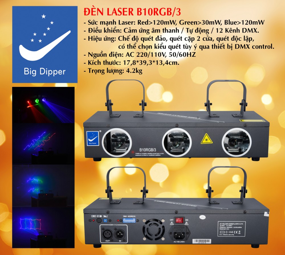 ĐÈN LASER 3 CỬA B10