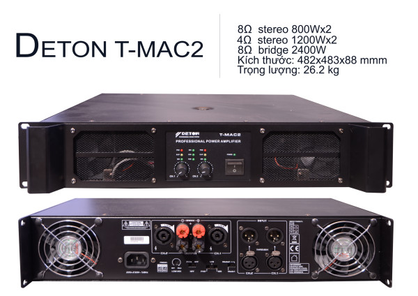 Main Công Suất 2 kênh DETON T-MAC2