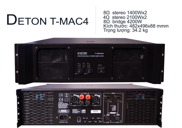Main Công Suất 2 kênh DETON T-MAC4
