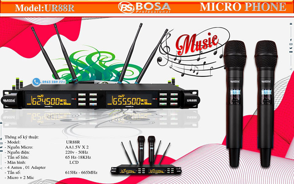 Micro không dây Bosa UR88R