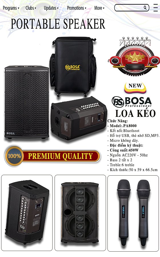  LOA KÉO KARAOKE DI ĐỘNG BOSA PA8000 NEW