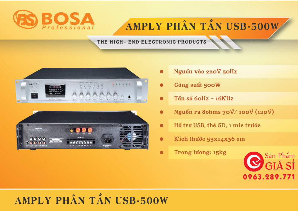 amply phần tầng USB- 500W