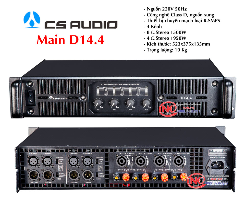 MAIN CÔNG SUẤT CS AUDIO D14.4 4 KÊNH XUNG