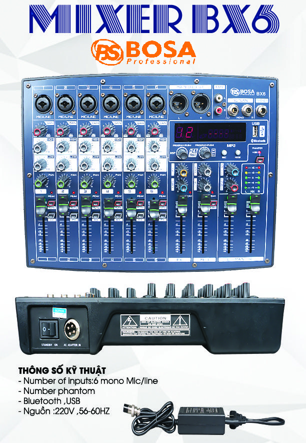 MIXER KARAOKE BOSA BX6