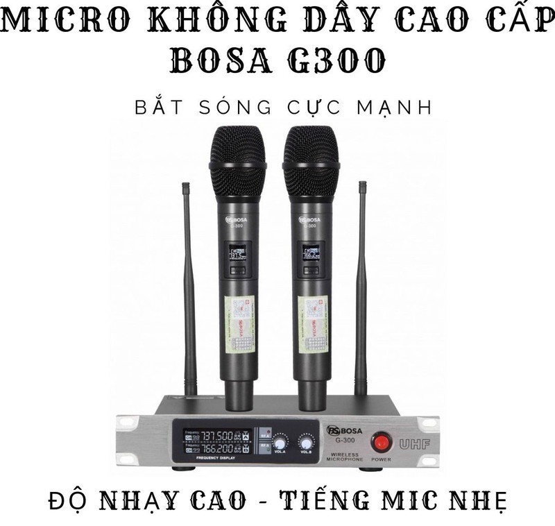 MICRO KARAOKE KHÔNG DÂY BOSA G300 - TẶNG KÈM PIN SẠC