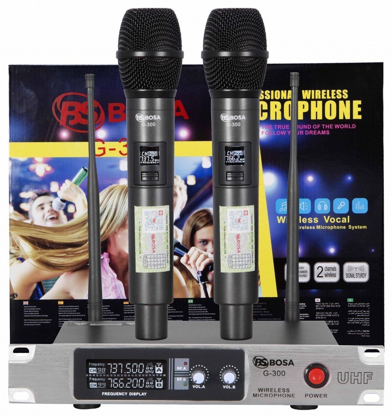 MICRO KARAOKE KHÔNG DÂY BOSA G300 - TẶNG KÈM PIN SẠC