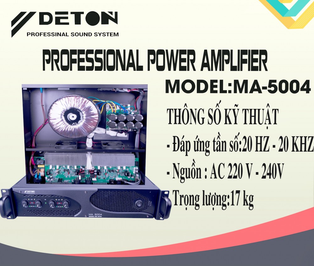 Main Công Suất 4 Kênh DETON MA5004