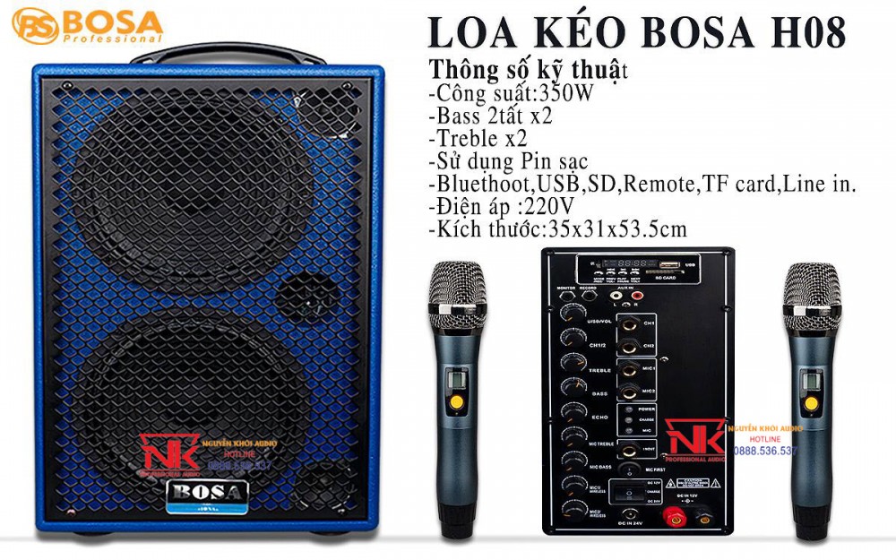 Loa kéo di động bosa H08