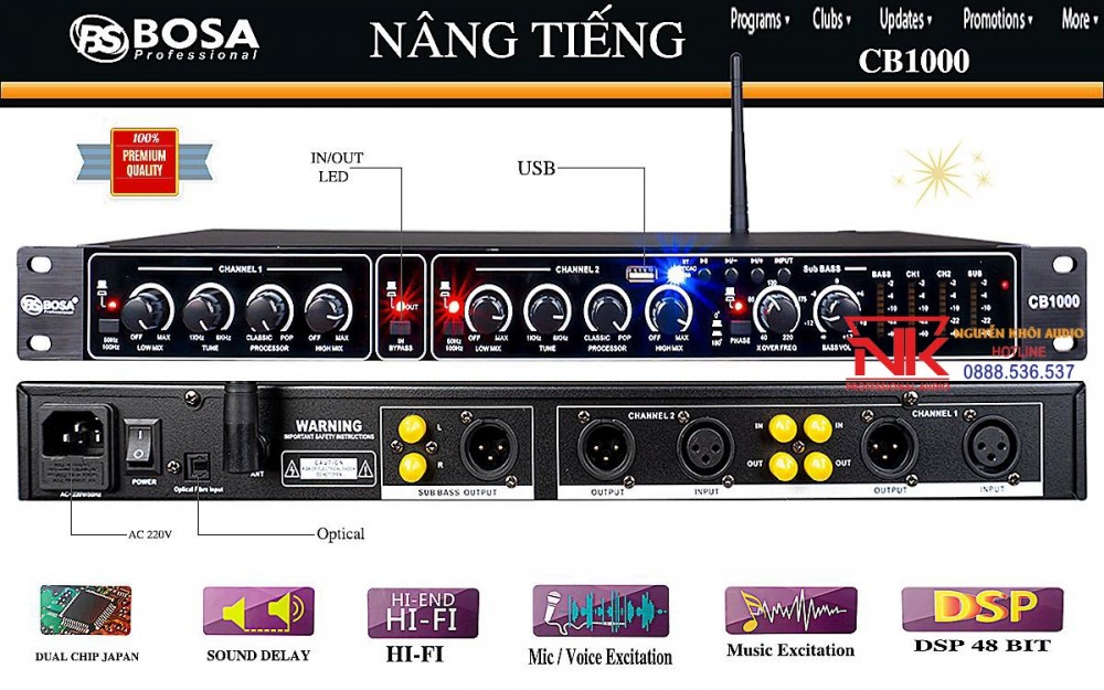 Thiết bị nâng tiếng karaoke bosa CB1000