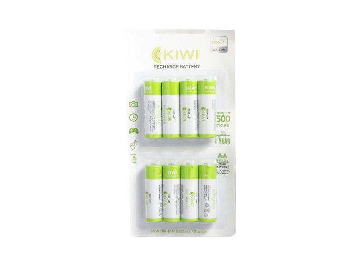 PIN SẠC KIWI AA 3200MAH VỈ 8 VIÊN