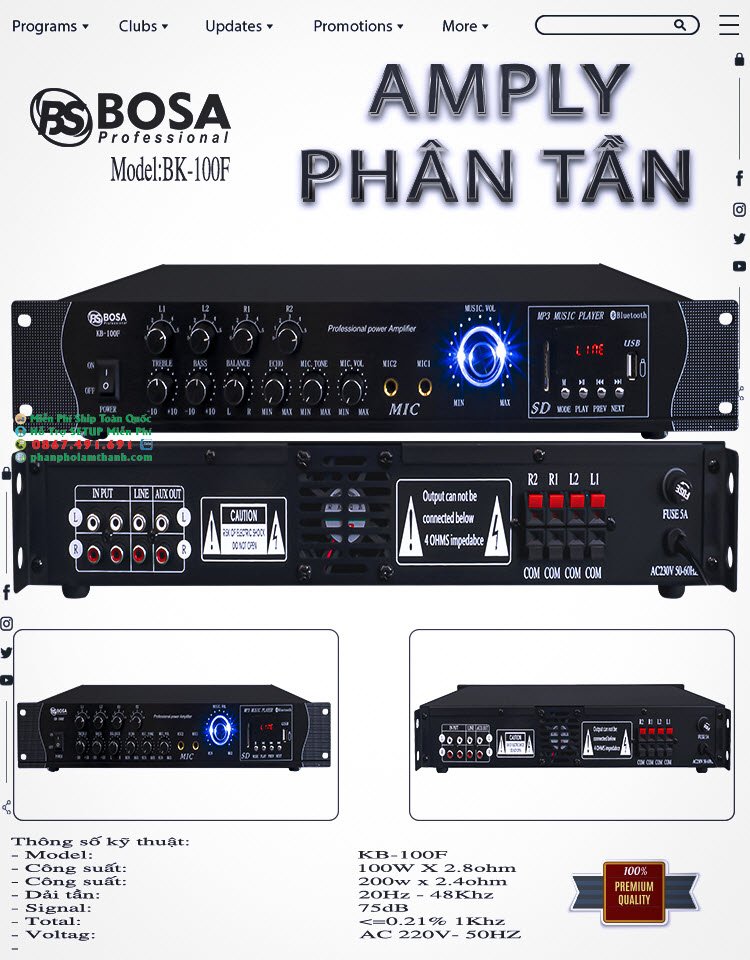 AMPLY PHÂN TẦN BOSA KB-100F