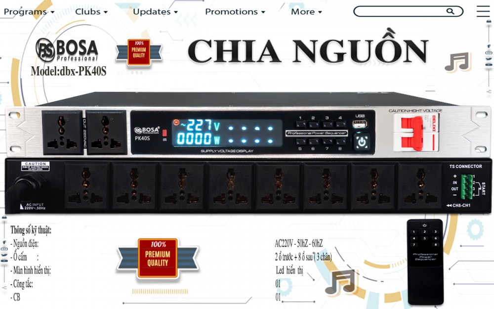 BỘ CHIA NGUỒN ĐIỆN BOSA PK40S