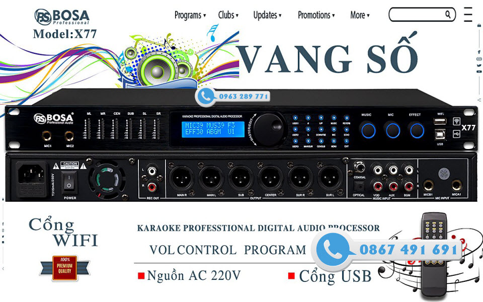 VANG SỐ KARAOKE BOSA X77