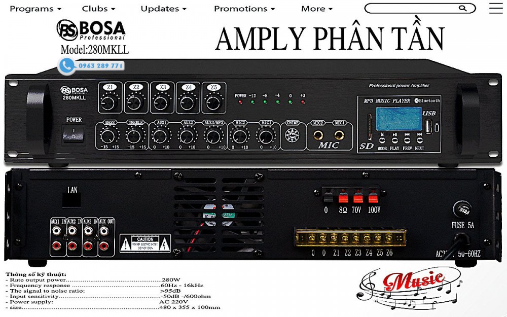 AMPLY PHÂN VÙNG BOSA 280KMLL