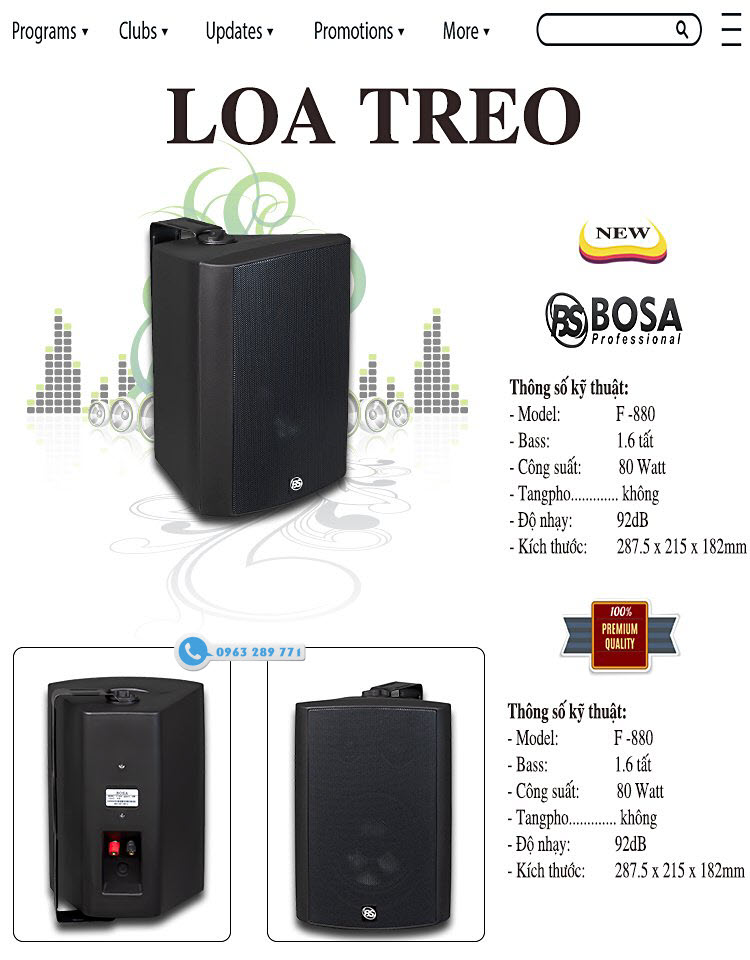 LOA TREO TƯỜNG BOSA F880