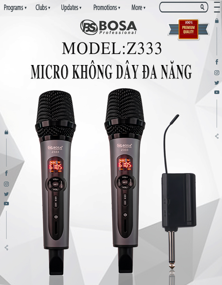 MICRO 2 SÓNG KARAOKE BOSA Z333