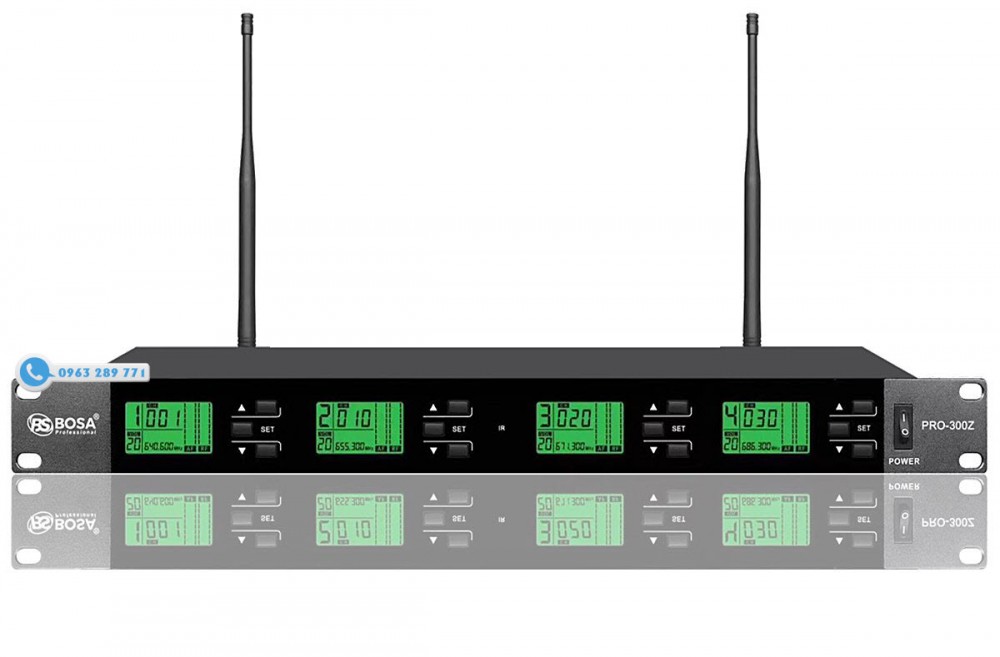 MICRO KHÔNG DÂY 4 MIC BOSA PRO-300Z CHÍNH HÃNG