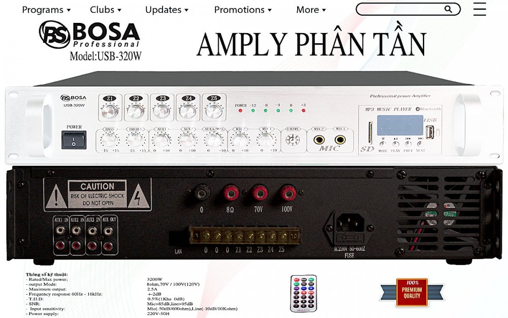 AMPLY PHÂN TẦN BOSA 320W