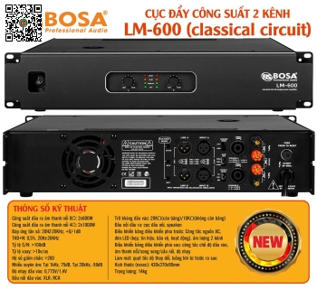Main Công Suất 2 Kênh Bosa LM-600