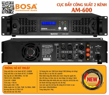 Main Công Suất 2 Kênh Bosa AM-600