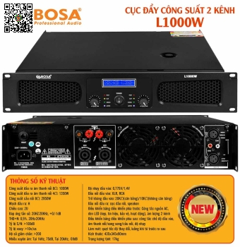 Main Công Suất 2 Kênh Bosa L1000W