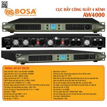 Main Công Suất 4 Kênh Bosa AW4000
