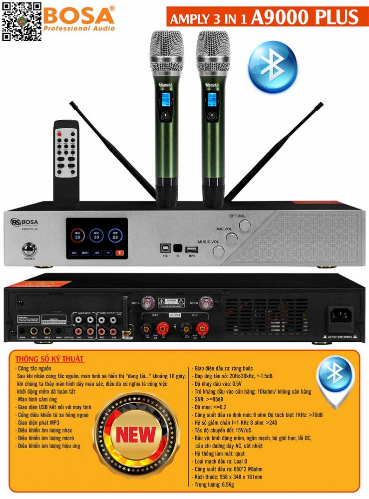 Amply 3 in 1 Bosa A9000 Plus