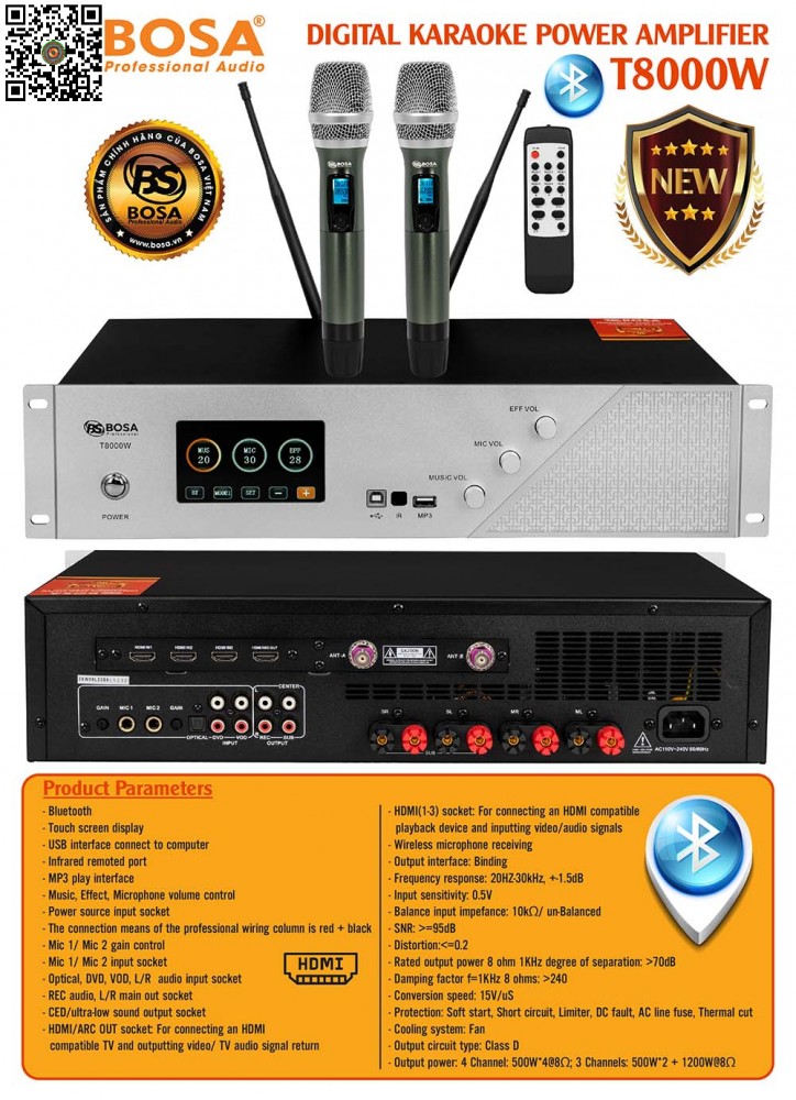 Amply Liền Vang Số Bosa T8000W