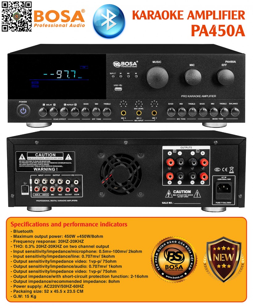 Amply Karaoke Bosa PA450A