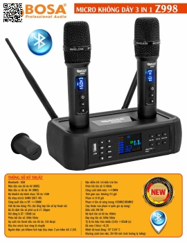Micro Không Dây 3 in 1 Bosa Z998