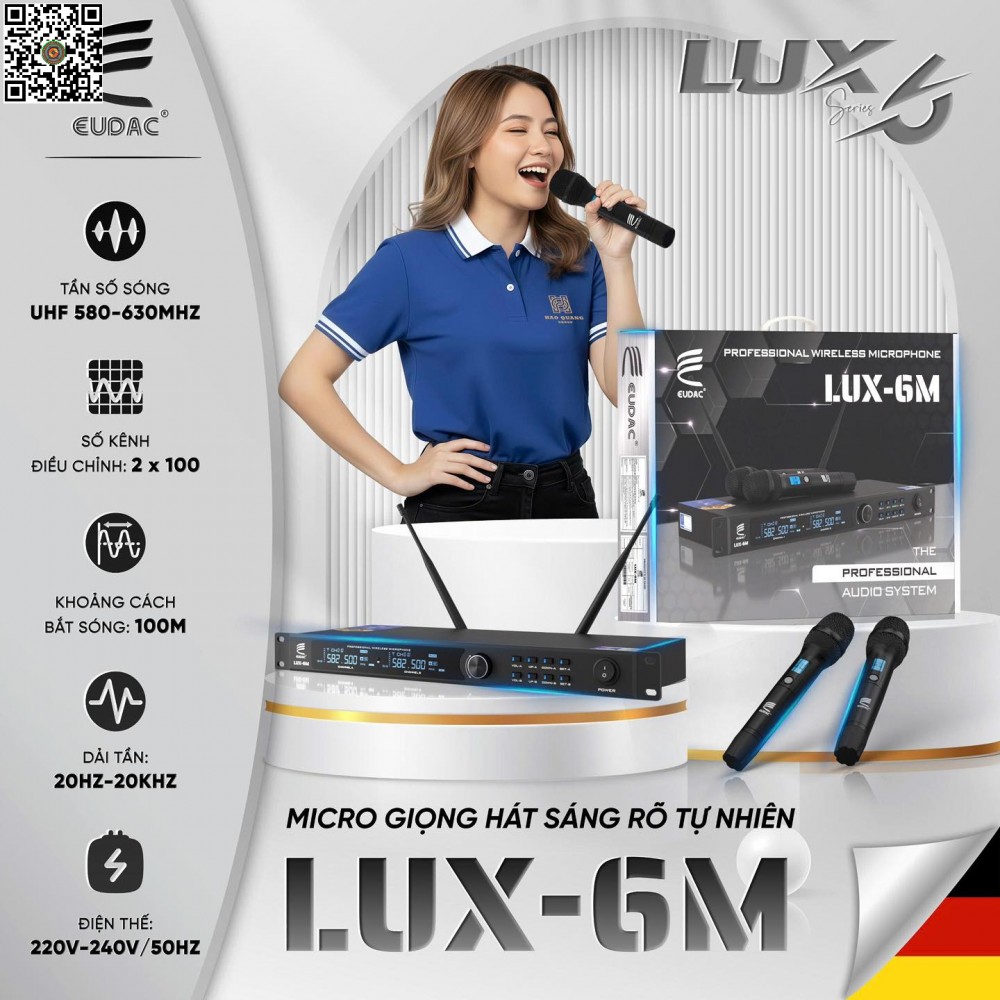 MICRO KHÔNG DÂY EUDAC AUDIO LUX-6M