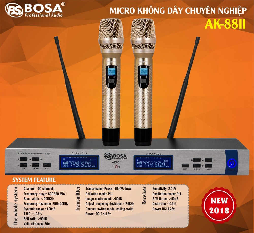 Micro Karaoke Không Dây Bosa AK88 II