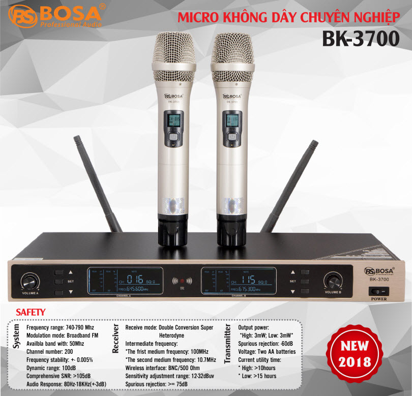 Micro Karaoke Không Dây Bosa BK3700