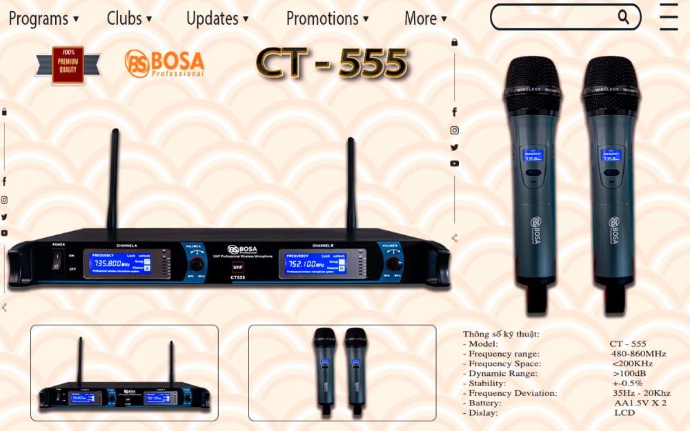 Micro Karaoke Không Dây BOSA CT555