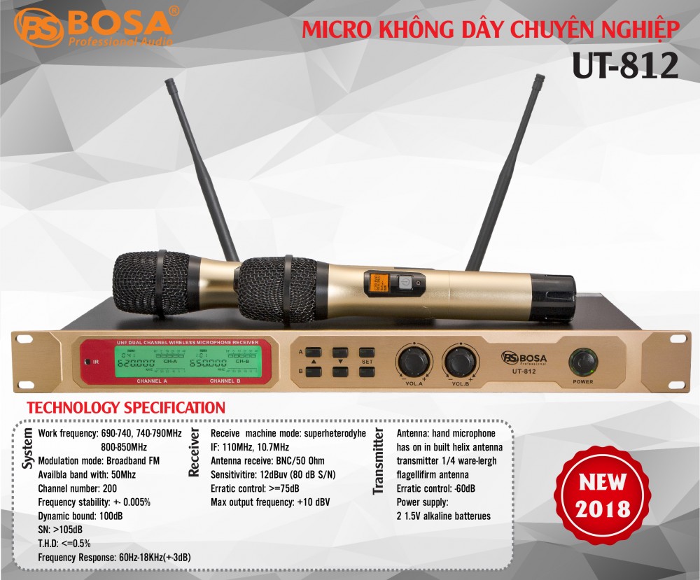 Micro Karaoke Không Dây Bosa UT812